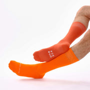 Flame Orange & Burnt Orange Odd Socks – Mismatched Cotton Crew Socks - Odd Socks