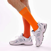Flame Orange & Burnt Orange Odd Socks – Mismatched Cotton Crew Socks - Odd Socks