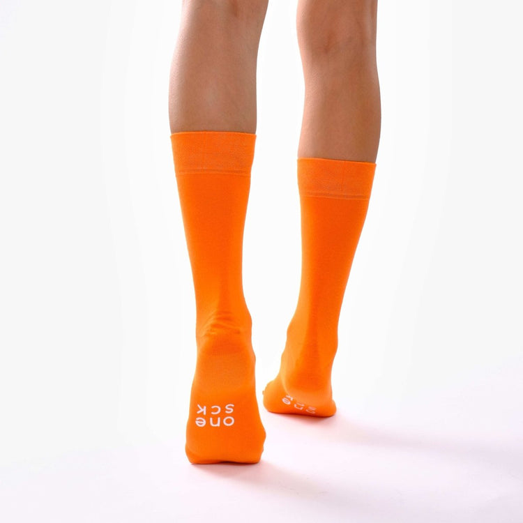 Flame Orange Cotton Socks -Pair Socks