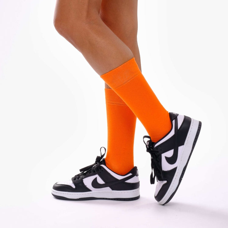 Flame Orange Cotton Socks -Pair Socks