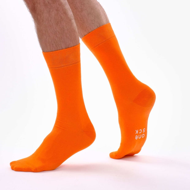 Flame Orange Organic Cotton Crew Socks - Twin Socks
