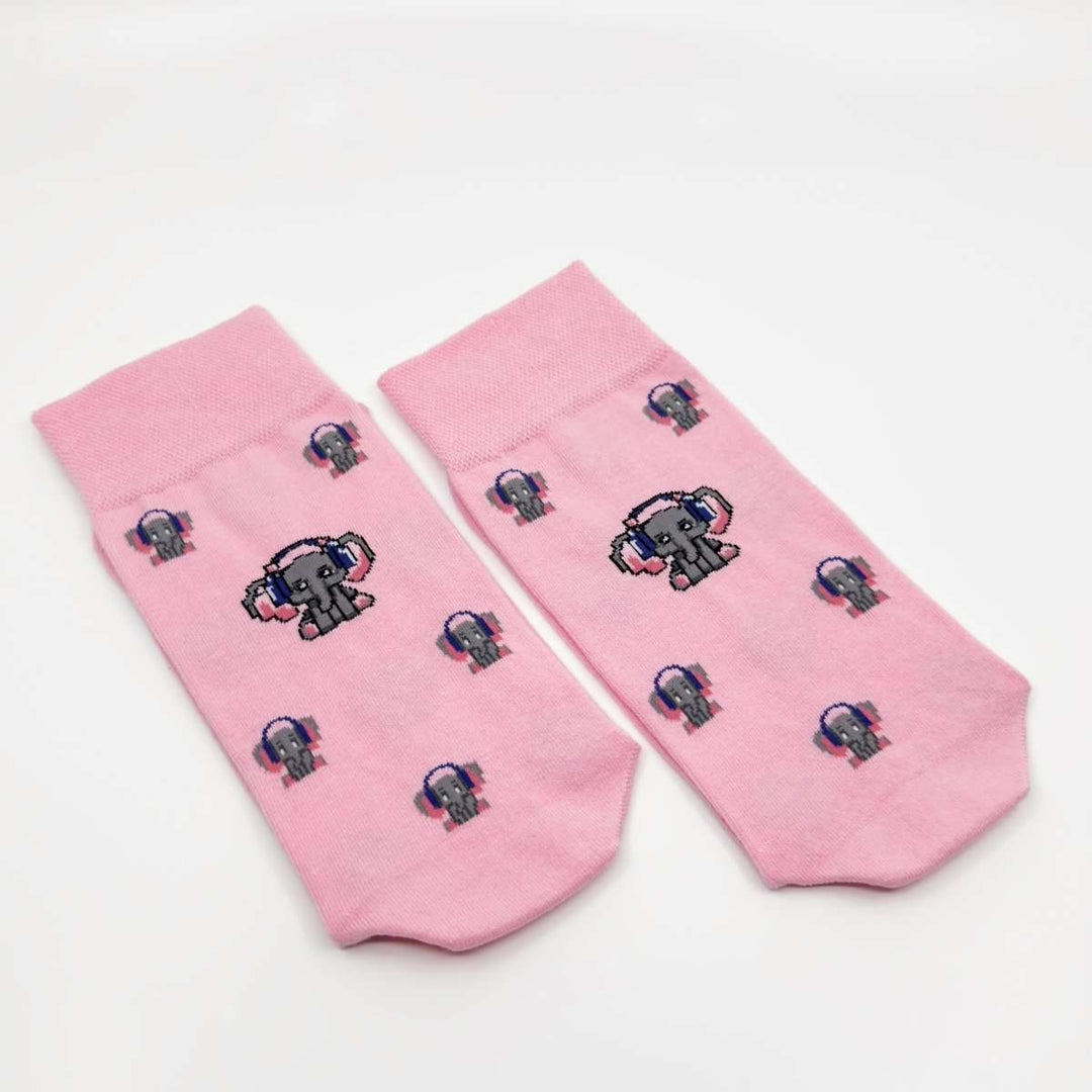 Funky Animal DJ Elephant Cotton Socks -Pair Socks