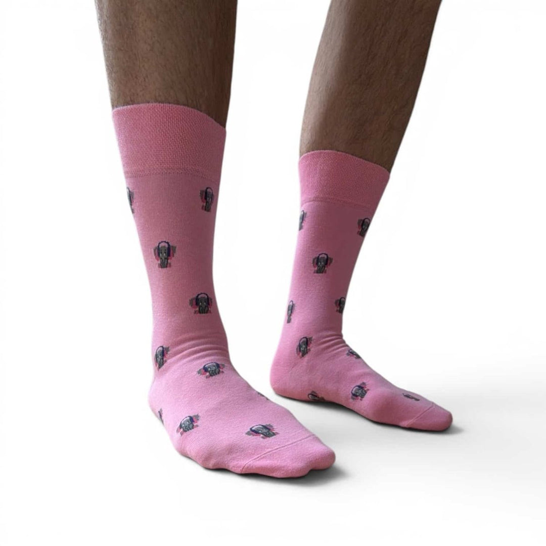 Funky Animal DJ Elephant Cotton Socks -Pair Socks