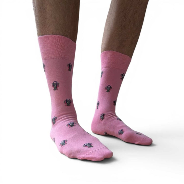 Funky Animal DJ Elephant Cotton Socks -Pair Socks