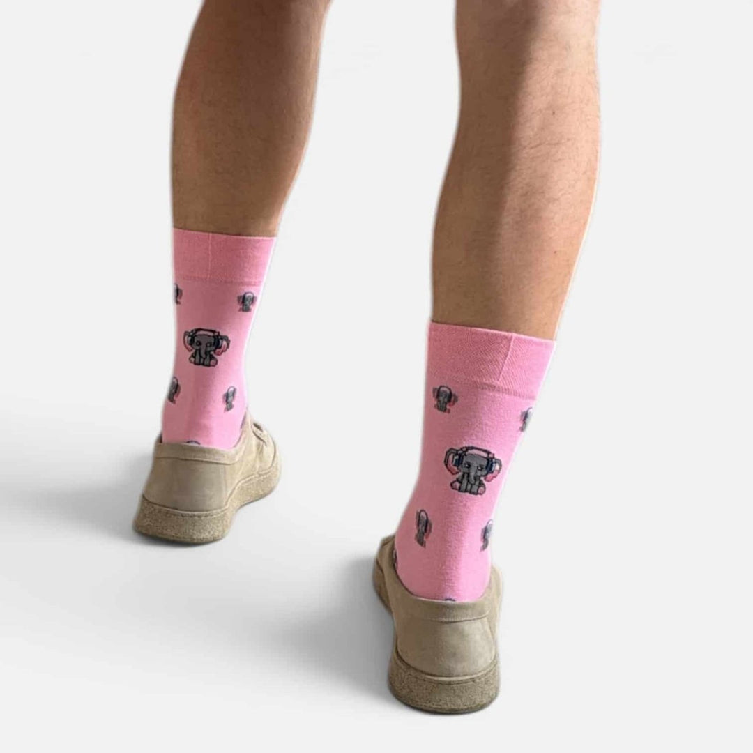 Funky Animal DJ Elephant Cotton Socks -Pair Socks