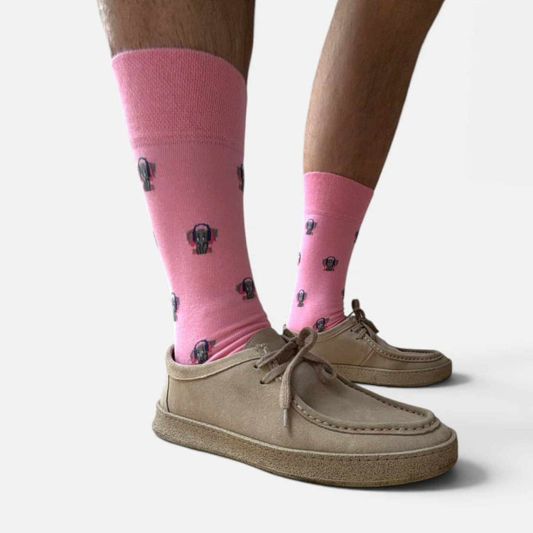 Funky Animal DJ Elephant Cotton Socks -Pair Socks