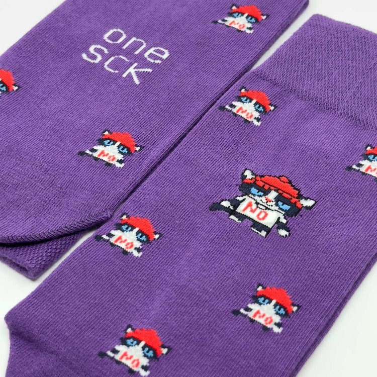 Funky Animal Hippie Cat Cotton Socks -Pair Socks