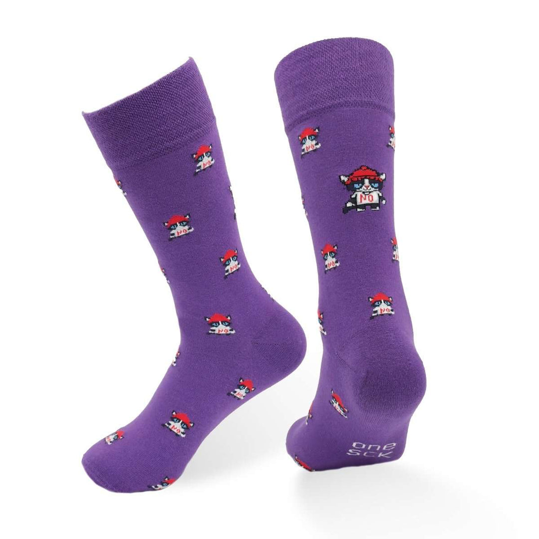 Funky Animal Hippie Cat Cotton Socks -Pair Socks