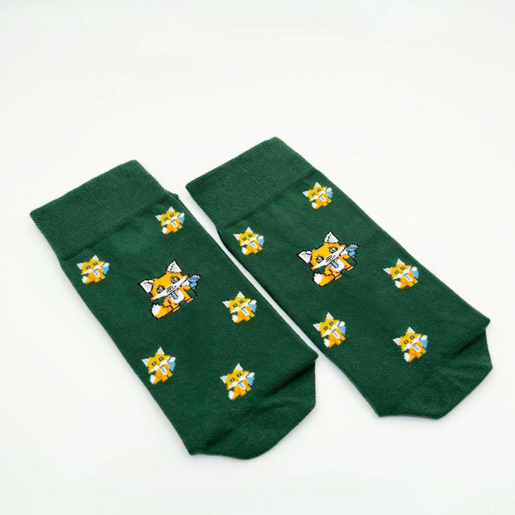 Funky Animal Popstar Fox Cotton Socks -Pair Socks