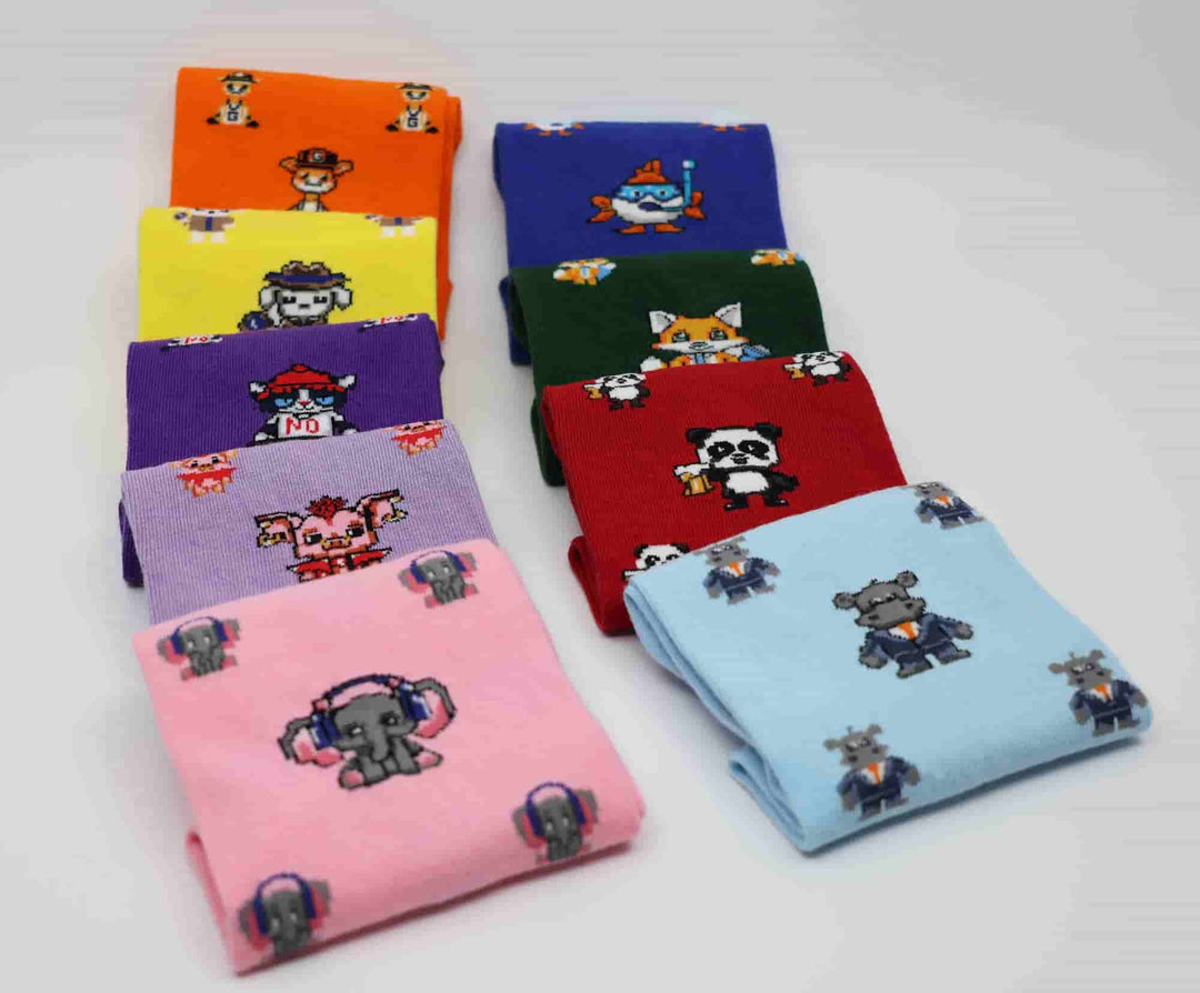 Animal pint funky socks