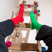 Green & Red Odd Socks – Mismatched Cotton Crew Socks - Odd Socks
