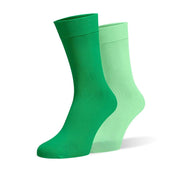 Green & Seafoam Green Odd Socks – Mismatched Cotton Crew Socks - Odd Socks