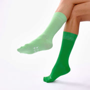 Green & Seafoam Green Odd Socks – Mismatched Cotton Crew Socks - Odd Socks