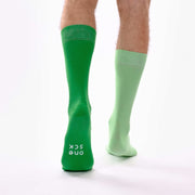 Green & Seafoam Green Odd Socks – Mismatched Cotton Crew Socks - Odd Socks