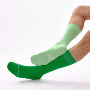 Green & Seafoam Green Odd Socks – Mismatched Cotton Crew Socks - Odd Socks