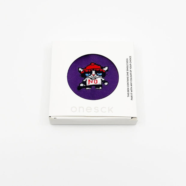 Hippie Cat Single Cotton Sock - Single Socks