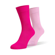 Hot Pink & Candy Pink Odd Socks – Mismatched Cotton Crew Socks - Odd Socks