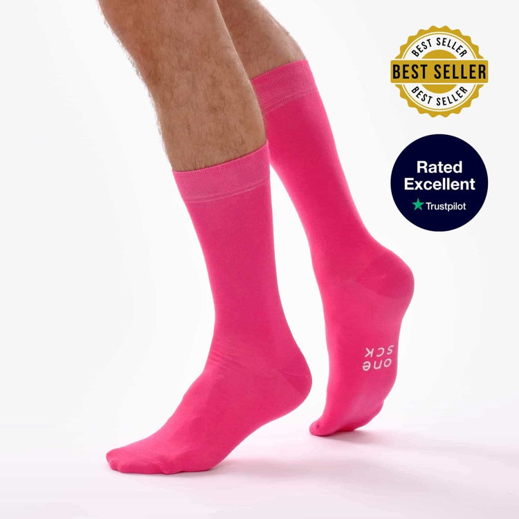 Hot Pink Cotton Socks -Pair Socks