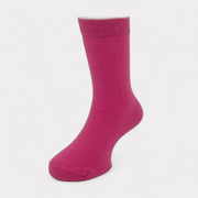 Hot Pink Organic Cotton Crew Kids Socks - Twin Socks