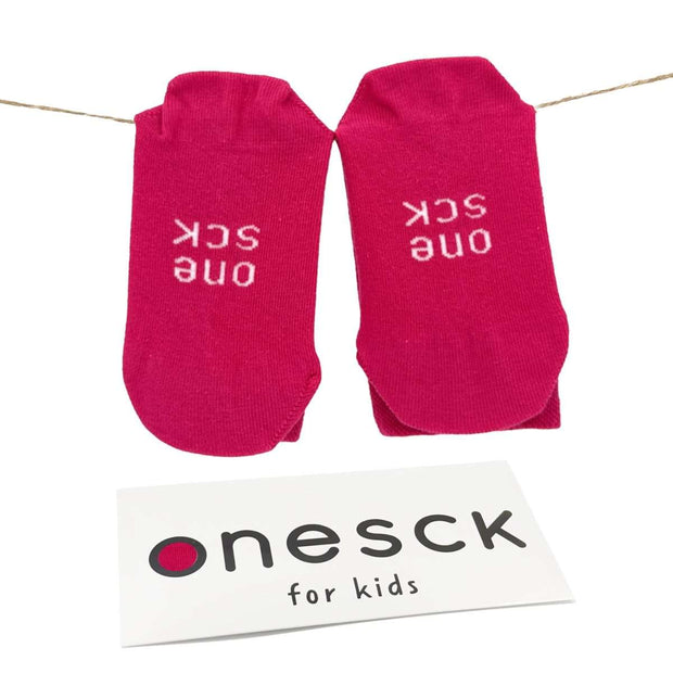 Hot Pink Organic Cotton Crew Kids Socks - Twin Socks