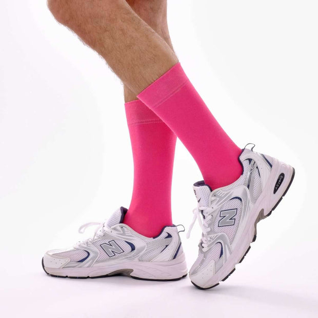 Hot Pink Organic Cotton Crew Socks - Twin Socks