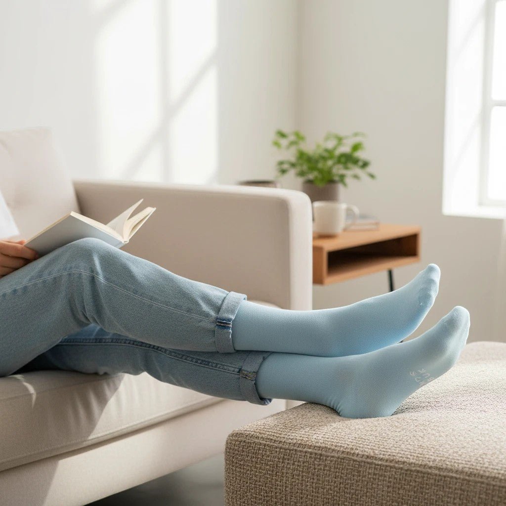 Light Blue Cotton Socks -Pair Socks