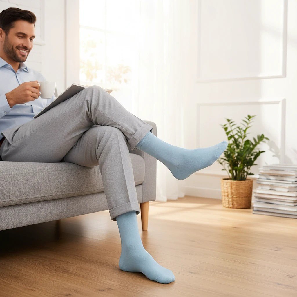 Light Blue Cotton Socks -Pair Socks