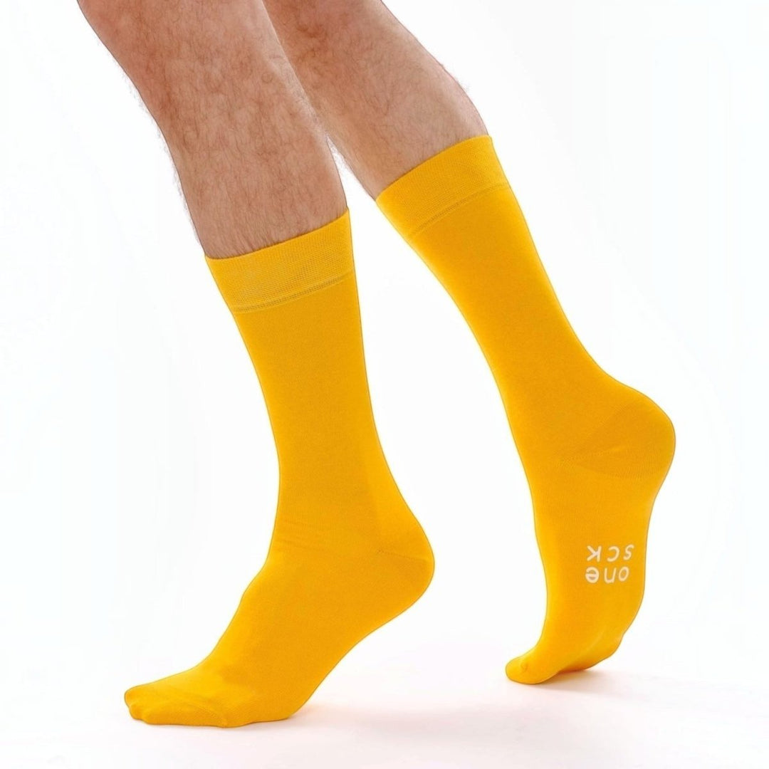 Light Orange Cotton Crew Socks -Pair Socks