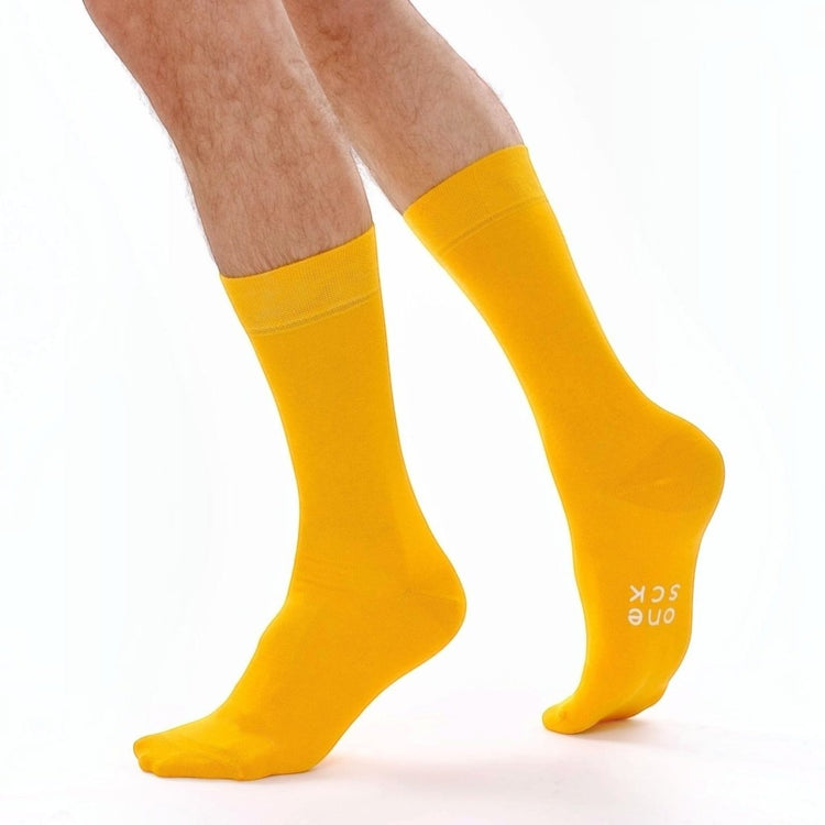 Light Orange Cotton Crew Socks -Pair Socks