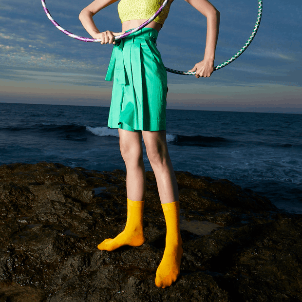 Light Orange Organic Cotton Crew Socks - Twin Socks