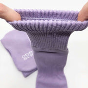 Lilac Diabetic Socks Cotton Crew Ribbed - Twin Socks