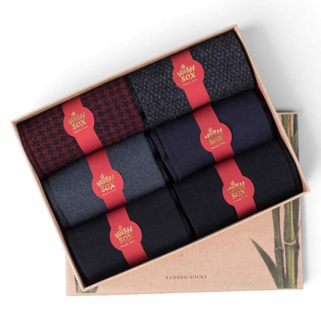 Men's Bamboo & Organic Cotton Dress Socks – 6 Pair Gift Box – Onesck
