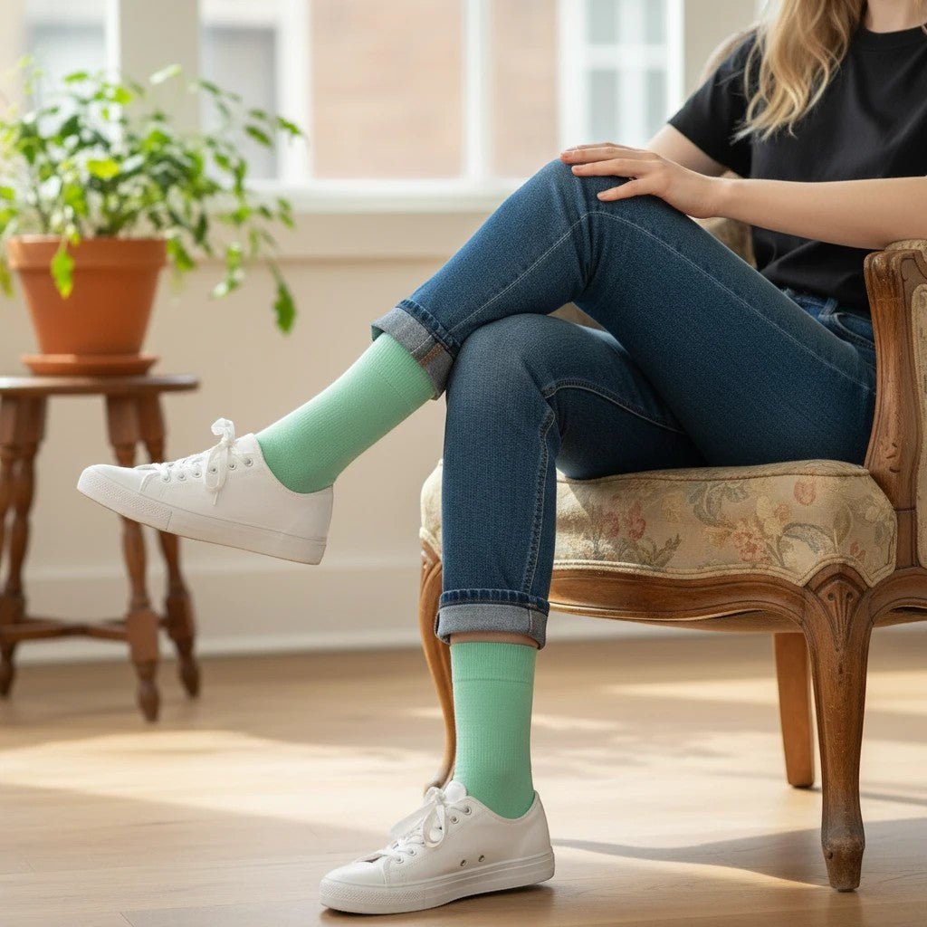 Mint Green Cotton Socks -Pair Socks