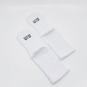 Off White Cotton Crew Ribbed Diabetic Socks - Twin Socks