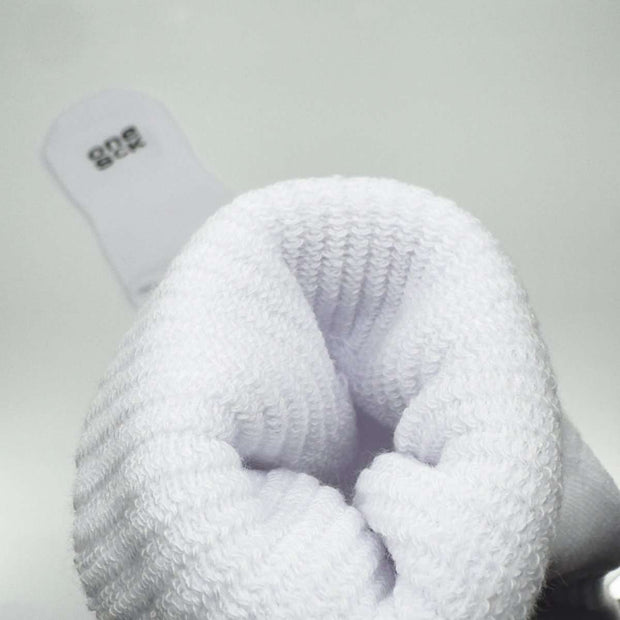 Off White Cotton Crew Ribbed Diabetic Socks - Twin Socks