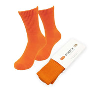 Orange Cotton Crew Ribbed Diabetic Socks - Twin Socks