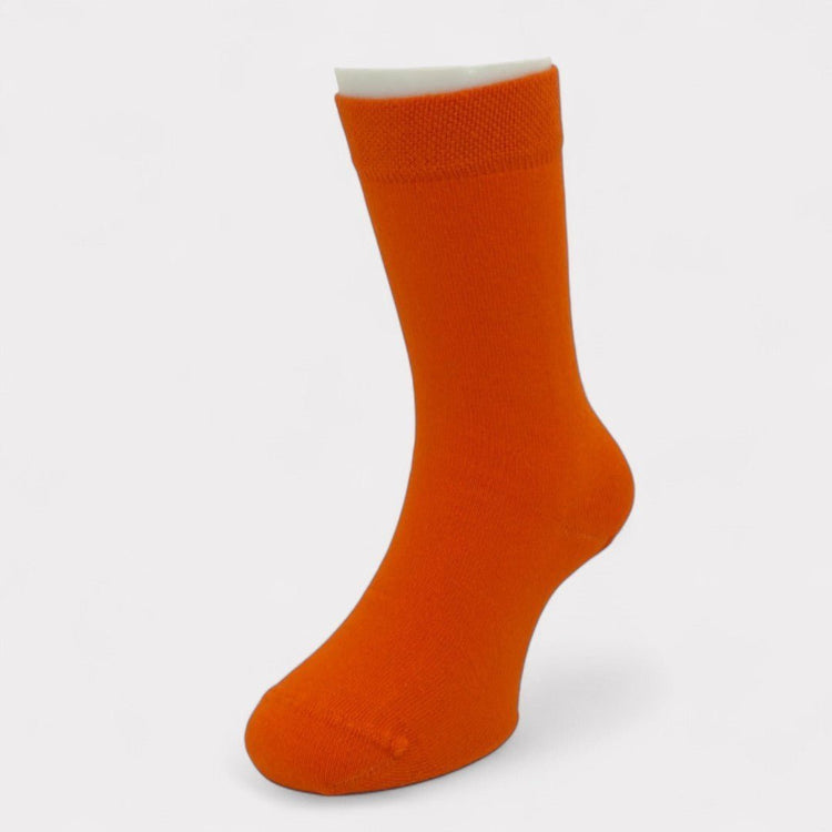 Orange Organic Cotton Crew Kids Socks -Kids Socks