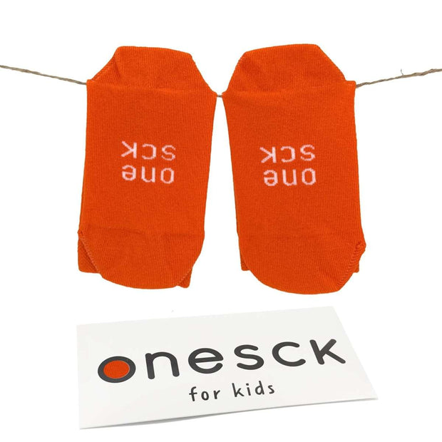 Orange Organic Cotton Crew Kids Socks - Twin Socks