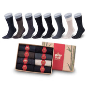 Premium Bamboo Crew Socks Gift Box for Men - 8 Pairs | Classic Dress & Office Socks - Bamboo Socks