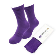 Purple Cotton Crew Ribbed Diabetic Socks - Twin Socks