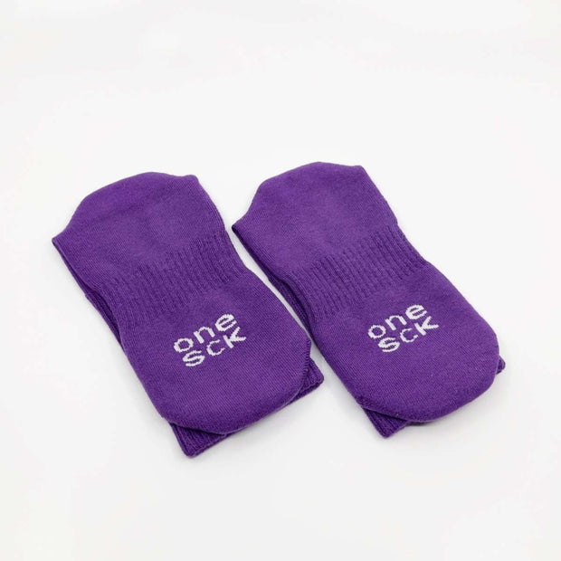 Purple Cotton Crew Ribbed Diabetic Socks - Twin Socks