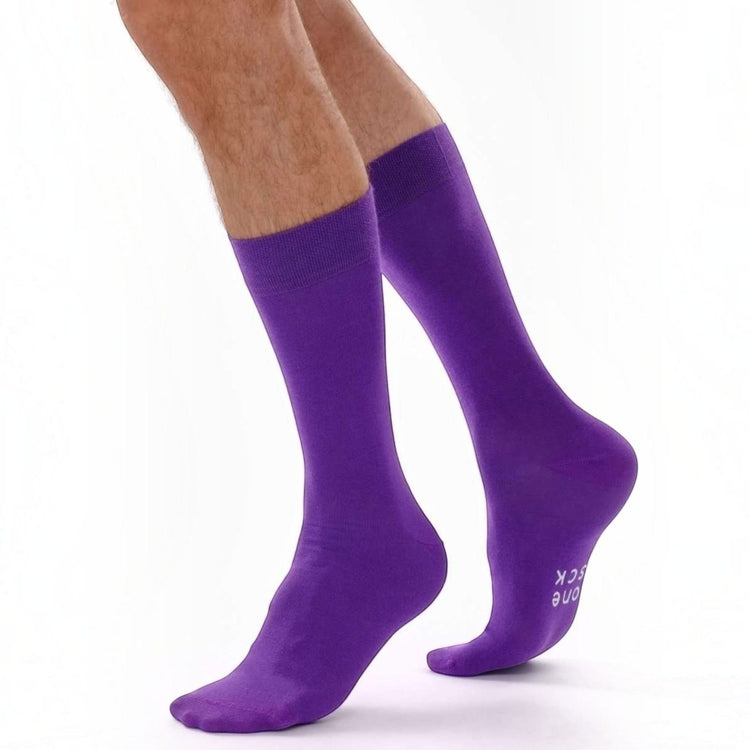Purple Cotton Crew Socks -Pair Socks