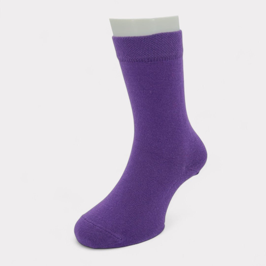 Purple Organic Cotton Crew Kids Socks -Kids Socks