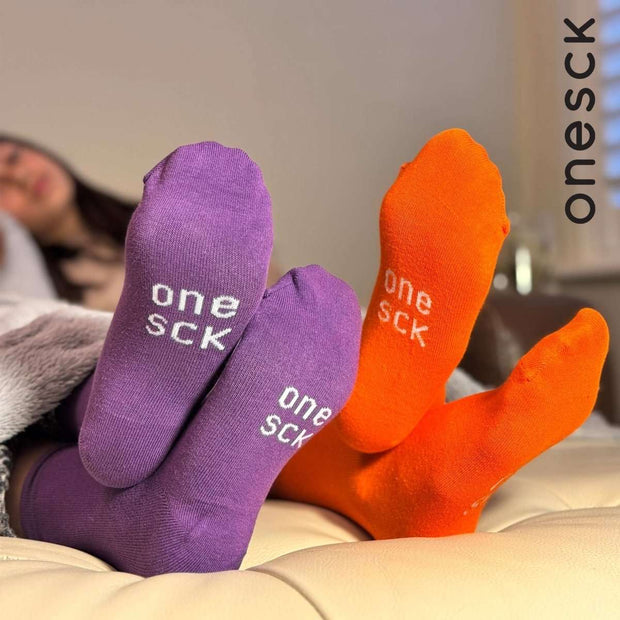 Purple Organic Cotton Crew Kids Socks - Twin Socks