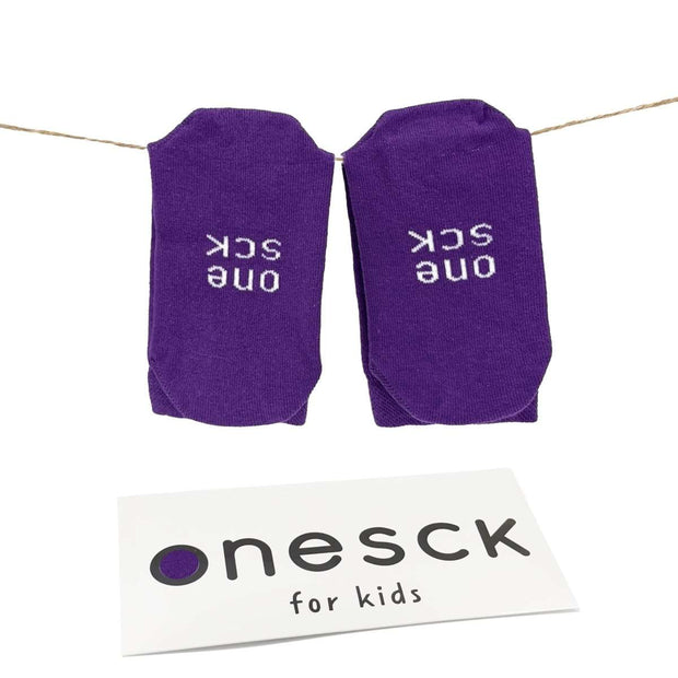 Purple Organic Cotton Crew Kids Socks - Twin Socks