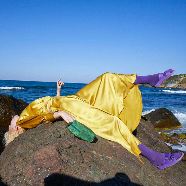 Purple Organic Cotton Crew Socks - Twin Socks