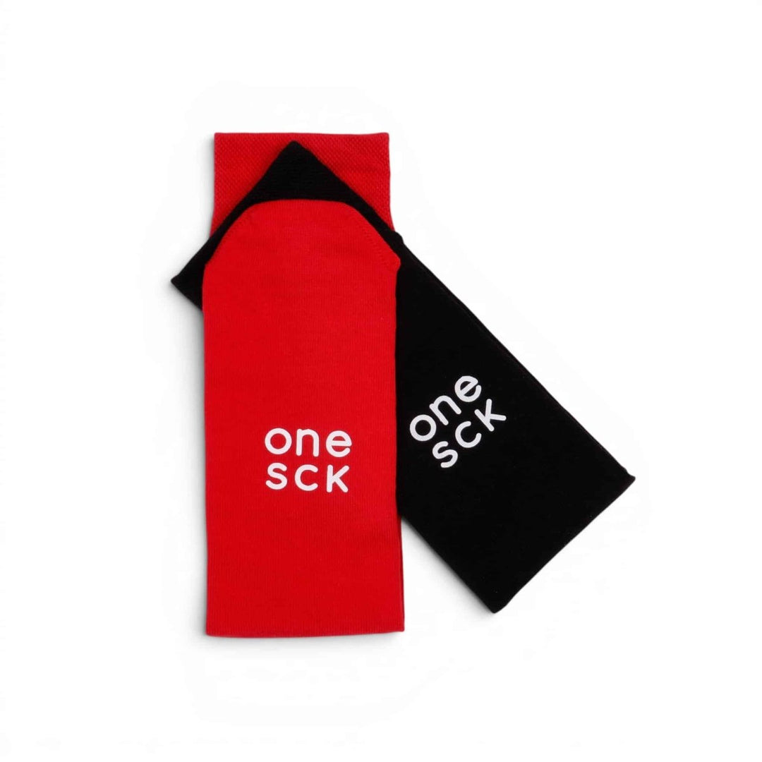 Red &amp; Black Football Fan Socks – Team Colour Socks -Odd Socks