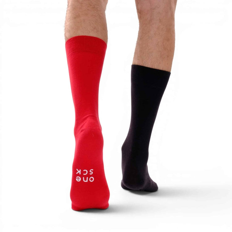 Red & Black Football Fan Socks – Team Colour Socks -Odd Socks