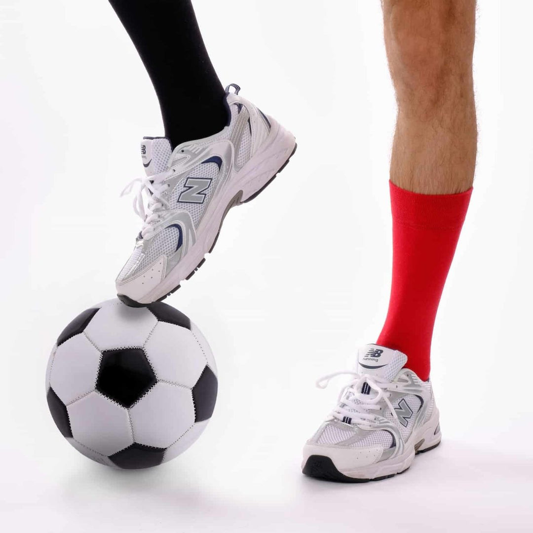 Red &amp; Black Football Fan Socks – Team Colour Socks -Odd Socks
