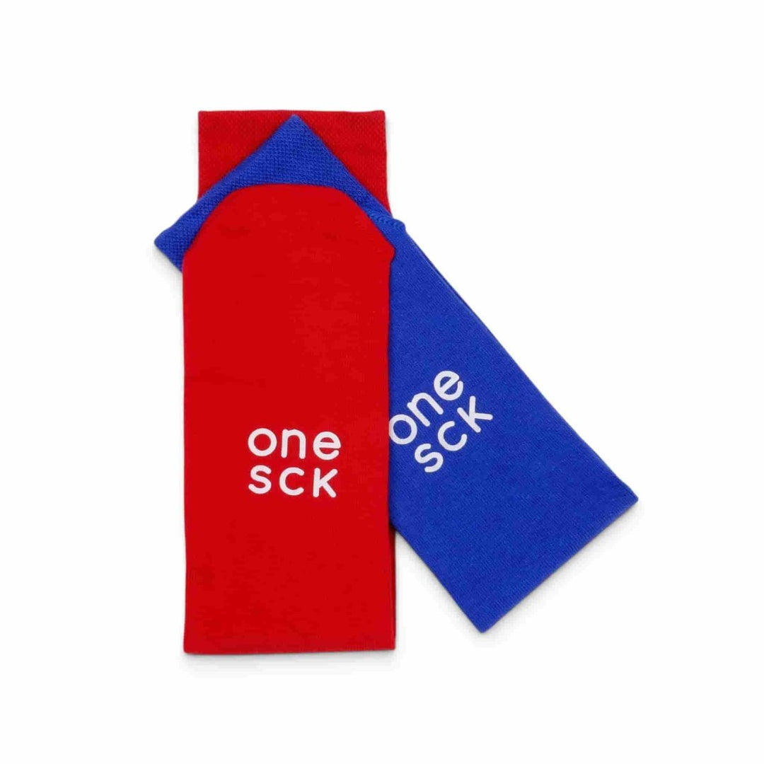 Red &amp; Blue Football Fan Socks – Team Colour Socks -Odd Socks